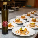 Bottle of Chianti extra virgin olive oil Cooking Experience with appetizers served at the table